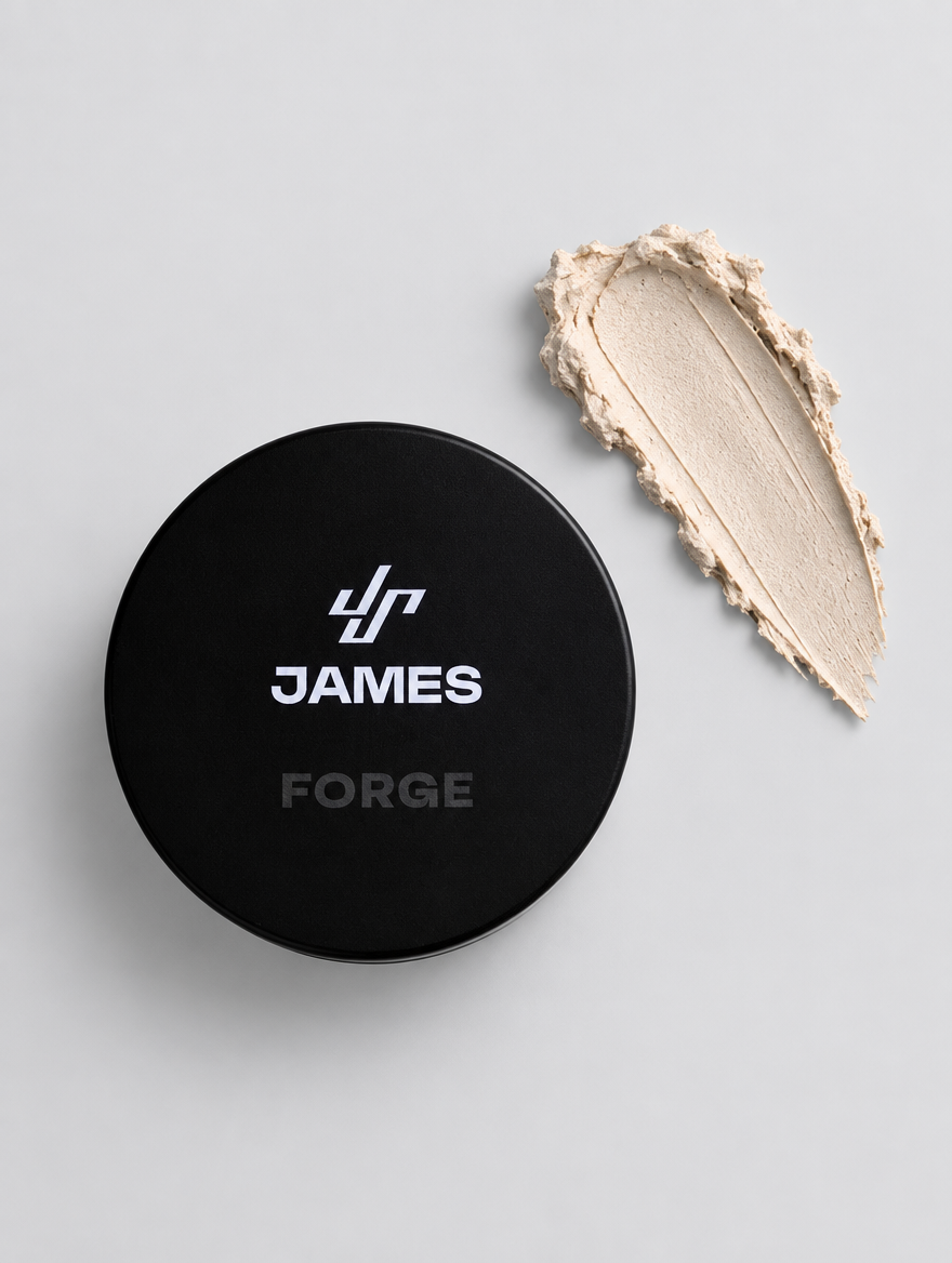 Potje Crafd Forge matte paste met een veeg product ernaast